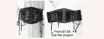 Pearl Chain Bustiers Tied Waspie Wide Belt Cinchers Underwire Lace-up Underbust Corset Bustier Corsets Tops Boned Corset