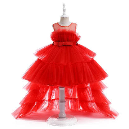 Elegant Tulle Bridesmaids Party Girls Dresses Summer Baptism Birthday Wedding Prom Princess Dress for Girl Christmas Kids Clohes