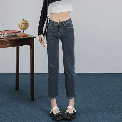 High-waist Straight-leg Jeans For Women
