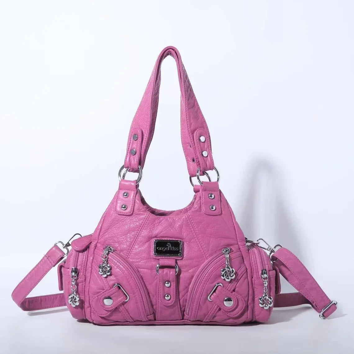 Women Handbags Rose Soft Tote Bag Small Top-handle Purse Fashion Satchel Multi-Pockets Shoulder Bag Hobos Phone Pack