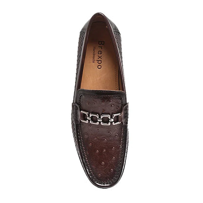Men's Pointed Toe Formal Leather Shoes Non-Slip Comfortable Handmade Military Style Banquet Shoes with Metal Buckles