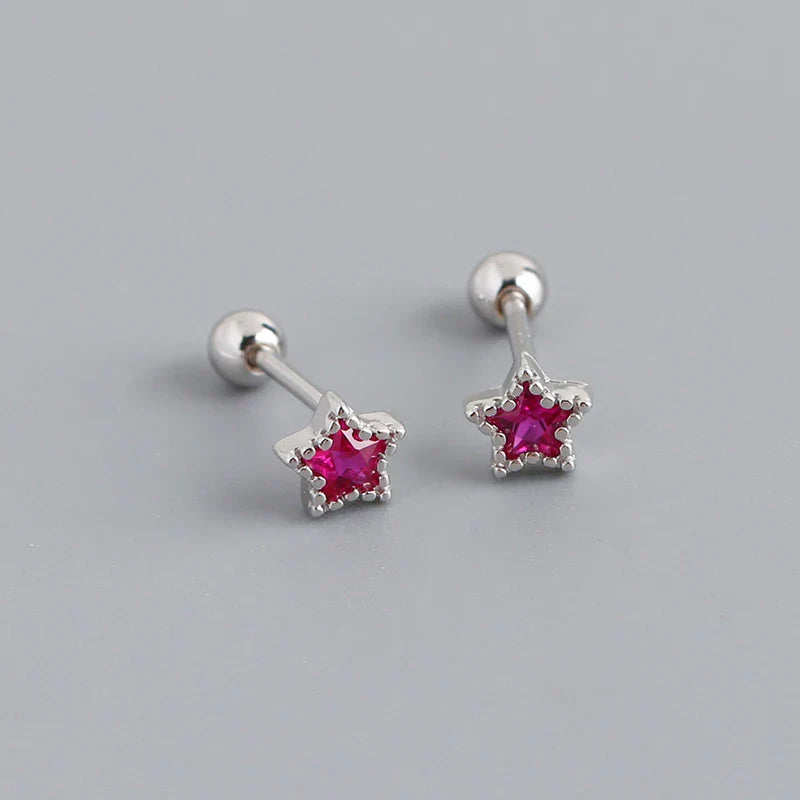 925 Sterling Silver Fashion Korean Petal Screw Bead Stud Earrings for Women Charm Ear Bone Piercing Jewelry Accessories