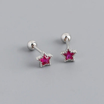 925 Sterling Silver Fashion Korean Petal Screw Bead Stud Earrings for Women Charm Ear Bone Piercing Jewelry Accessories