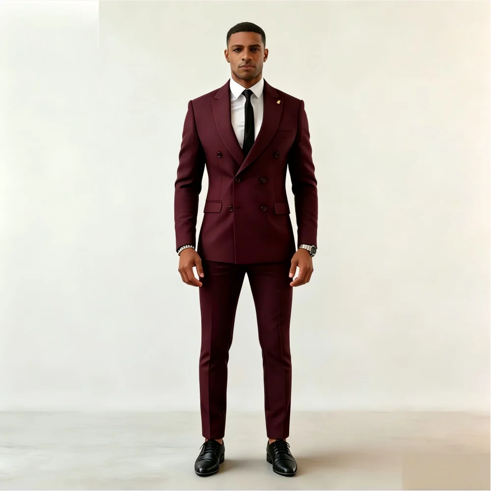 High Quality Slim Fit Men's Tuxedo Two-Piece Suit Smart Casual Wedding Business Wear