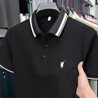 100% cotton luxury brand short sleeve polo shirt men new classic pony embroidery summer T-shirt high-end fashion casual Paul top