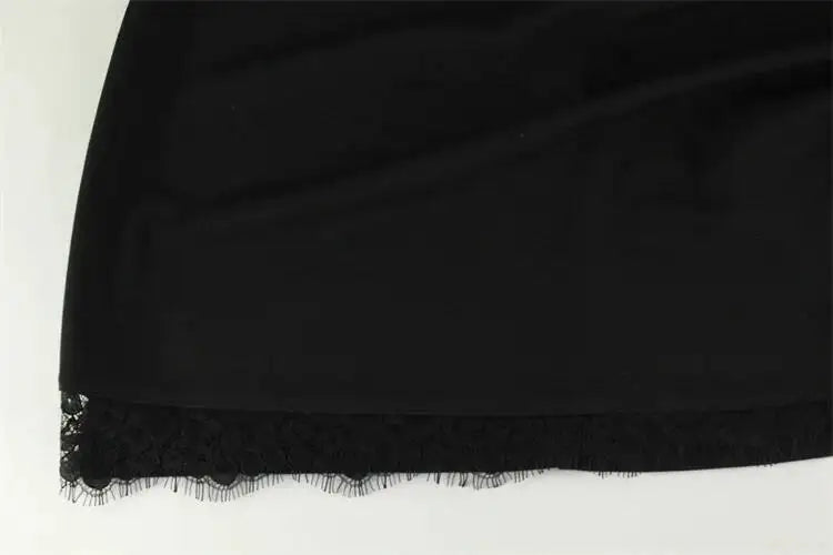 Sexy Sheath Women's Mini Dresses Solid Lace Turtleneck Slim Fit Bodycon Hollow Out Half Sleeves Streetwear Vestidos Robe GX98