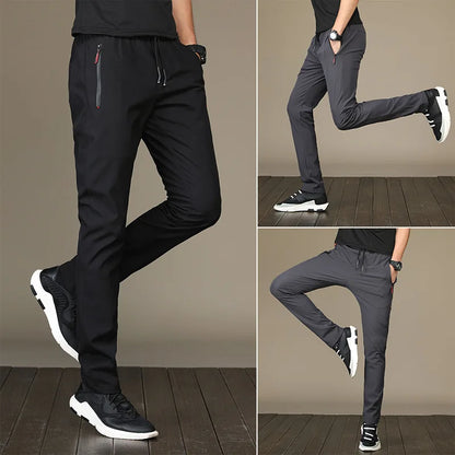 Men's Pants 2025 Summer New Black Gray Thin Business Casual Pants Outdoor Elastic Breathable Straight Leg Sweatpants