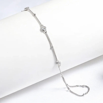 3MM Moissanite Bracelets for Women 14-21cm Wrist Size Adjustable Chain 925 Sterling Silver Plated 18K Wholesale Jewelry