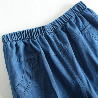 Womens Jeans High Waist Casual Elastic Mother Straight Pants