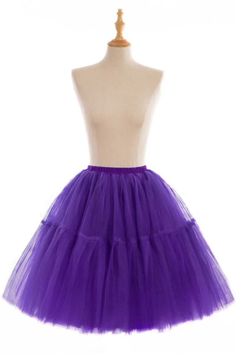 6 Layers Fluffy Ball Gown Women Short Skirts Knee Length Tutu Dress Underskirt Soft Tulle Petticoat for Club Cosplay Marathon