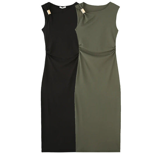 Womens Ruffled Bodycon Dresses Green Black Dress Summer Woman Sexy  Sleeveless Long Dresses Asymmetric Corset Vestidos 066