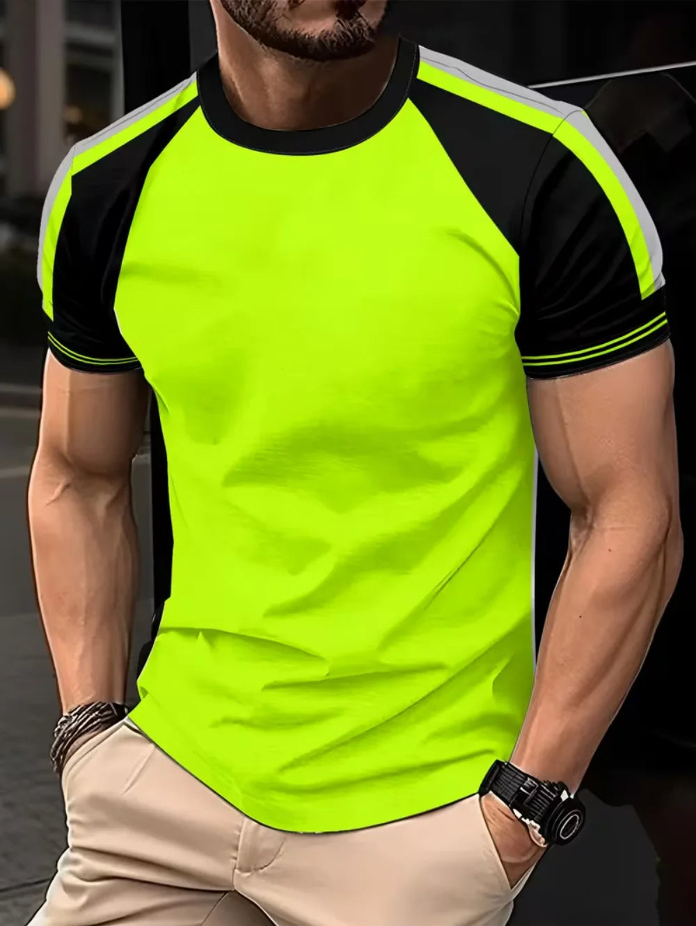 Men's 3D Printed New Secure Logo Color Blocking Design Short-Sleeved T-Shir Fashion Summer Daily Casual Work Wear Men's T-Shirts