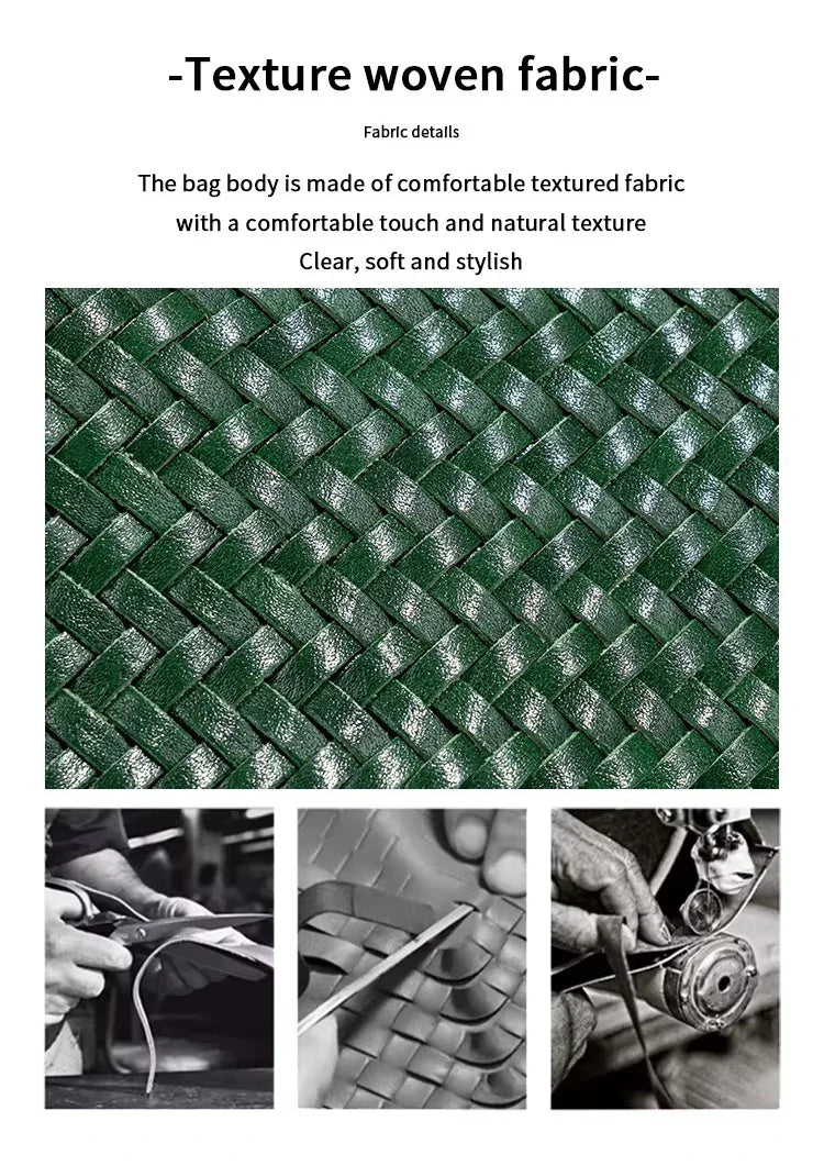 luxury woman handbagNew high end Hand-woven genuine leather women's bag large capacity shoulder tote bag underarm bag bucket bag
