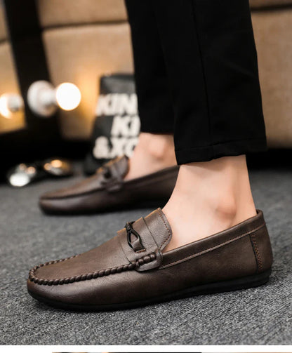 Mocassins Minimalistas Masculinos Sapatos Casuais de Couro Confortáveis Para Homens Sapatos de Condução Antiderrapantes Sapatos de Escritório Slip-on Tamanho Grande 46
