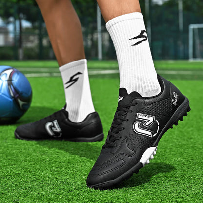 TF Turf Soccer Cleats for Kids Youth Men Women Breathable Non-Slip Training Shoes with PU Fabric Rubber Sole