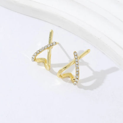Trendy Gold Color Cross Stud Earrings for Women Dainty Simple Minimalist Earring Fashion Jewelry Party Gifts Wholesale