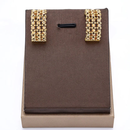 Conjunto de Joias de Casamento de Luxo Dubai Nigéria Conjuntos de Joias Nupciais para Mulheres Festa Colar de Cobre Banhado a Ouro com Contas de Borla