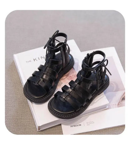 2026 Children Sandals High-top Kids Girls Sandals Baby Sandals High Quality Flat Cut-Outs Beach Sandals