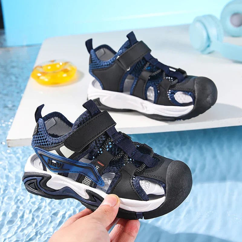 Summer Kids' Sandals Boys' Soft Bottom Casual Beach Shoes Wear-resistant Flat Students Breathable Casual Walking Sandials