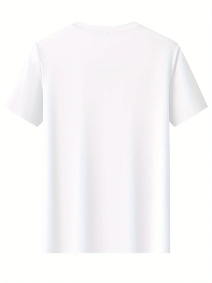 100% cotton men's loose T-shirt fashionable whatever letter pattern printed short sleeved round neck casual top