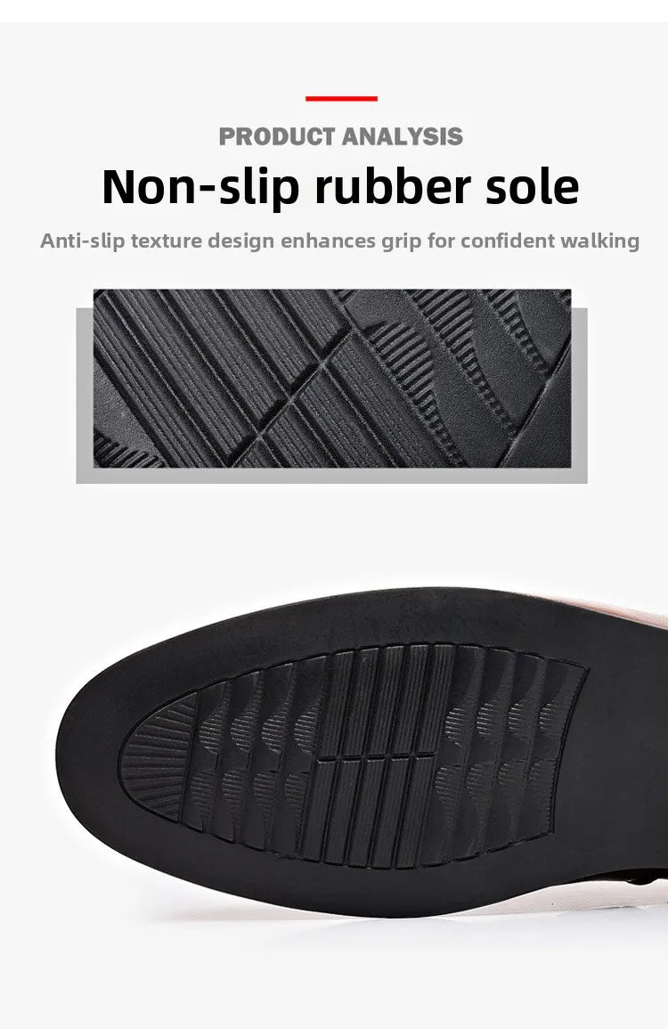 Summer New Large Size Men's Leather Shoes Business Formal Casual Wedding Knot Shoes round Toe Flat Heel Rubber Outsole