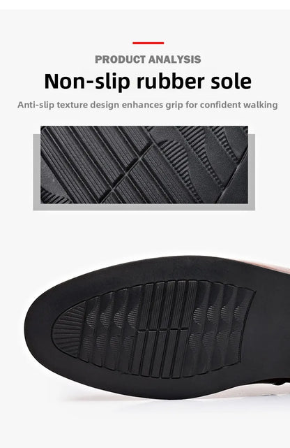 Summer New Large Size Men's Leather Shoes Business Formal Casual Wedding Knot Shoes round Toe Flat Heel Rubber Outsole