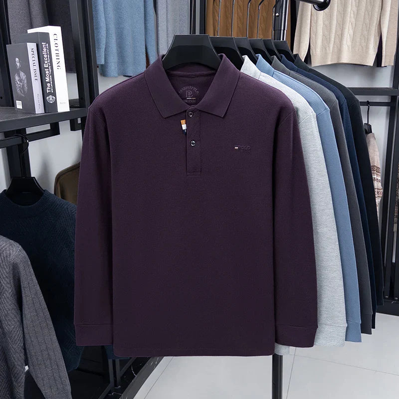 High Quality  Autumn and Winter Warm Men's Long Sleeved T-shirt, Semi High Neck Velvet Sweatshirt, Men's Base T-shirt