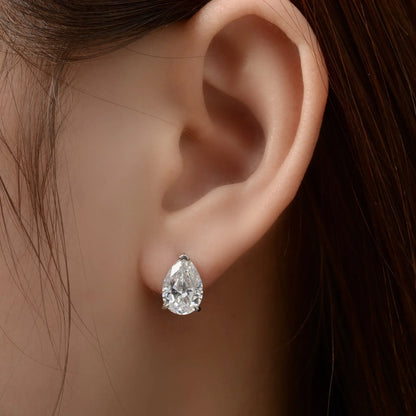 100% 925 Sterling Silver 7*10mm Water Drop High Carbon Diamond Stud Earrings For Women Exquisite Party Fine Jewelry Gifts