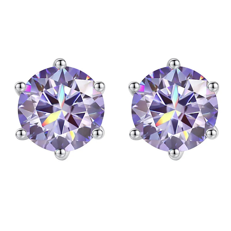 0.5-2CT Screw Moissanite Stud Earrings for Women Classic Sparkling Wedding Party Jewelry Original 925 Sterling Silver GRA