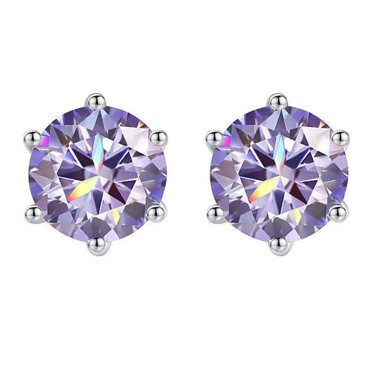 0.5-2CT Screw Moissanite Stud Earrings for Women Classic Sparkling Wedding Party Jewelry Original 925 Sterling Silver GRA