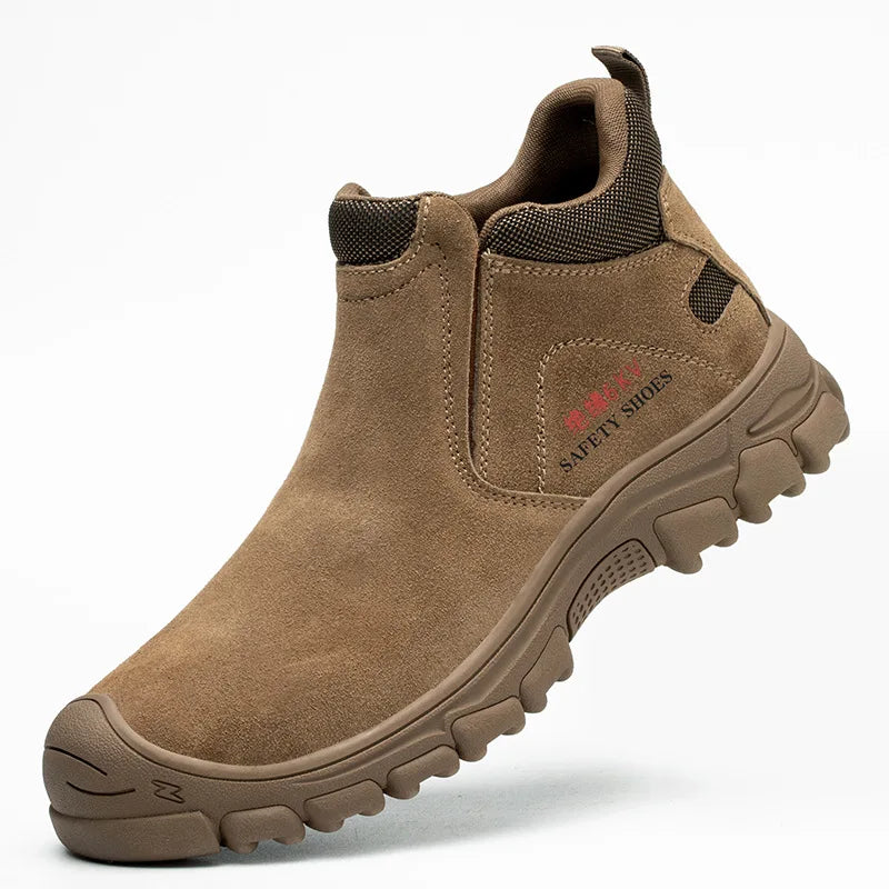 Mens Steel Toe Safety Shoes Breathable Soft Non Slip Work Boots Protective Comfortable Footwear for Men Insulation 6KV Shoes