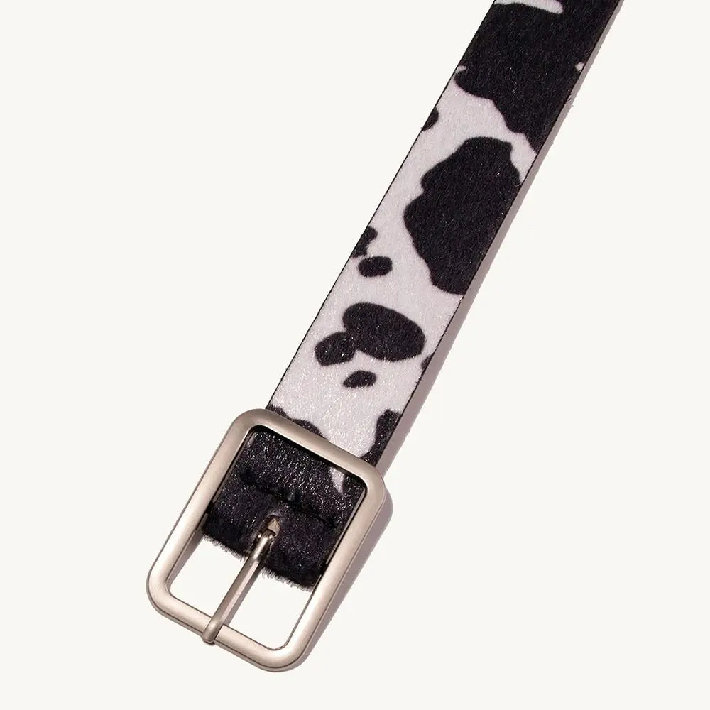 Japanese Style Square Buckle Women Belt with Shine Rhinestone PU Leather Gothic Waist Belts Leopard Punk Waistband