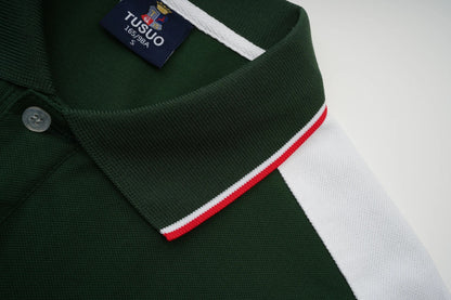 Men's polo shirt Europe Italy long sleeve casual high-end cotton embroidery luxury stitching contrast color original design