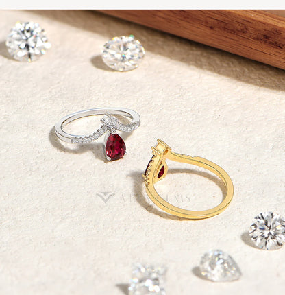 Classic Lab Ruby Rings with Zircon Crown Design Timeless Elegance 925 Sterling Silver Wedding Engagement Ring For Women