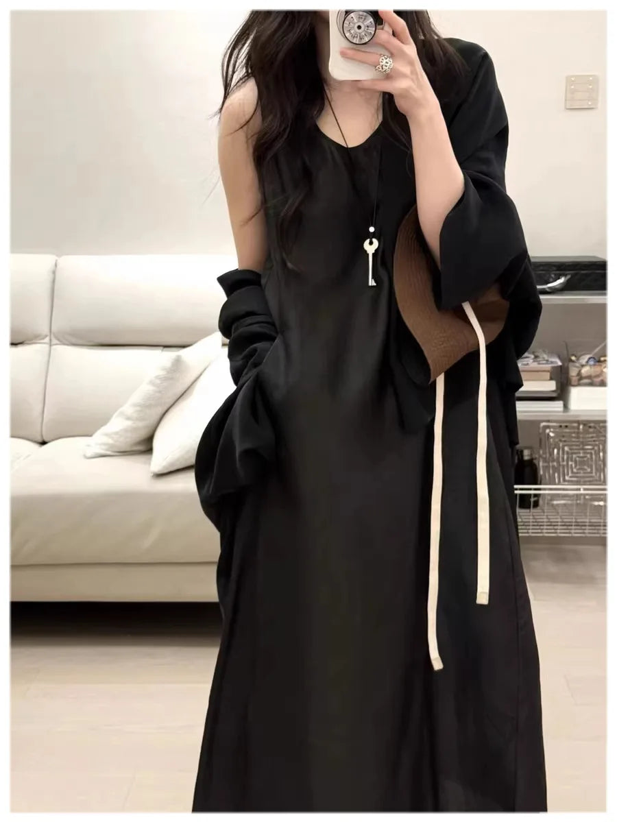 Metal Key Shaped Pendant Necklace For Women Girls Simple Long Wax Rope Sweater Chain Fashion Accessory New Gifts