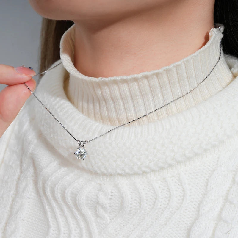 Pendant Necklaces S925 Sterling Silver Solitaire Necklace Chains For Women Jewellry Gifts