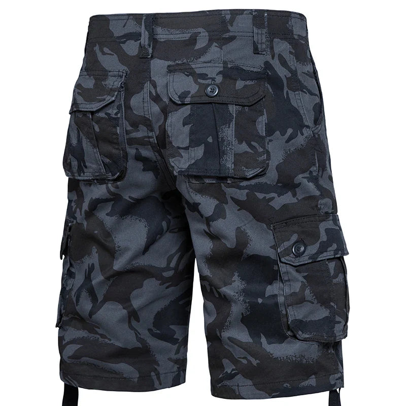 Men's Camo Shorts Summer Casual Half Pants Camouflage Outdoor Sports Short Pants Side Pocket Cotton Breathable Shorts