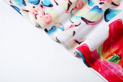 Colorful Print Skirts Women 2025 New Trend Ruched Peach Hip Casual Simple Bottoms Summer Fashion Stretch Streetwear