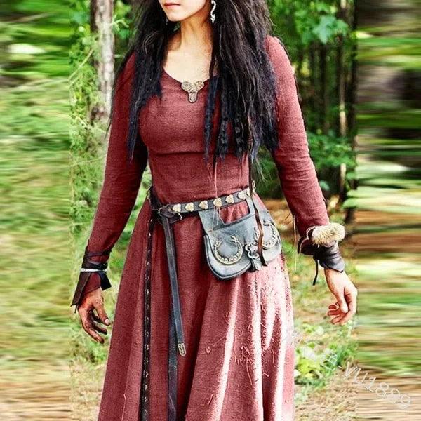 Dress Women Long Sleeve Maxi Robe Vintage Fairy Elven Dress Renaissance Celtic Viking Gothic Cosplay Costumes
