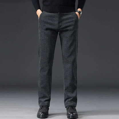 Men's Slim Fit Chenille Long Pants Advanced Business Casual Trousers Trend Autumn Comfortable Daily Wear Male Clothing