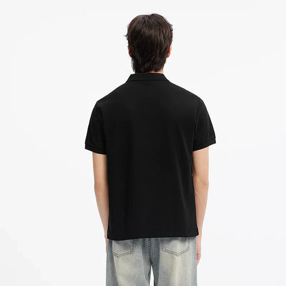 Polo Shirt Men Moisture Wicking Solid Color Short Sleeve T-Shirt 2025 Summer New Slim Fit Top for Active Wear