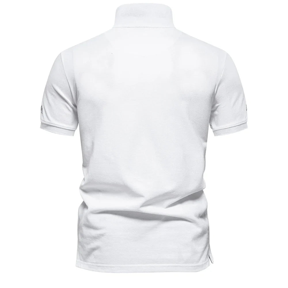 2024 New Summer 100% Cotton Polo Shirt for Men Brand Quality Embroidery Short Sleeve Mens Polos