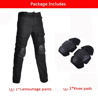 Camouflage Hunting Tactical Pants Training Wear-resistant Hiking Pants Hunting Outdoors Camping Cargo Pant with Knee Pads New