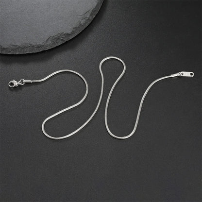 Round Snake Chain Necklace for Women Men Stainless Steel Link Chain 0.9mm 1.2mm 2mm Chains Choker Fashion Jewelry Gifts