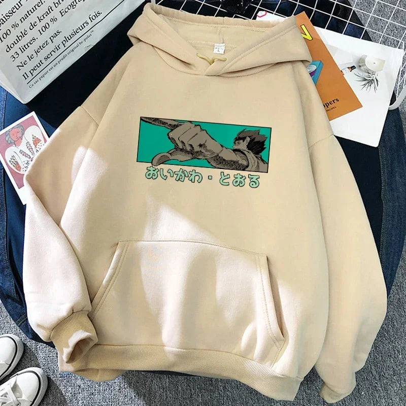 90s Japanese Anime Haikyuu Hoodies Women Funny Karasuno Fly High Graphic Streetwear  Fashion Male Sweatshirts Unisex Harajuku