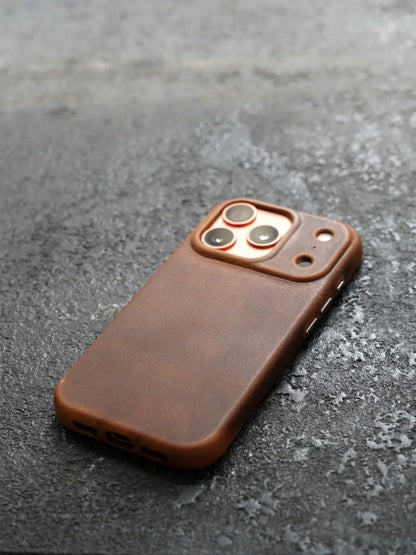 Genuine Leather Case for iPhone 17 16 Pro Max 15 Genuine Leather Handmade Phone Cover