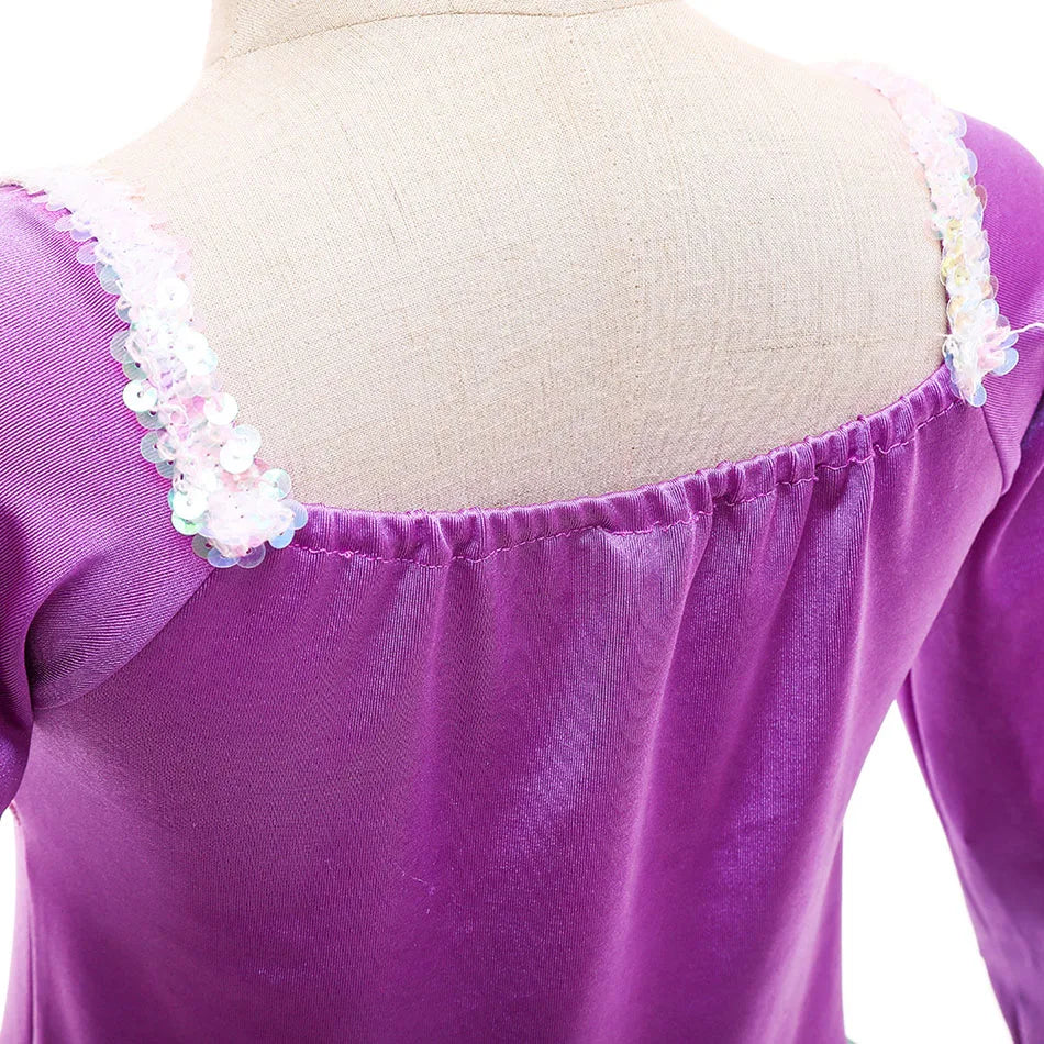 Little Girl Rapunzel Costume Party Fancy Princess Dress Christmas Cosplay Belle Sleeping Beauty Cinderella Carnival Disguise
