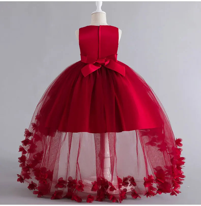 Kids for Girl's 3 to 12 years old Formal Evening Trailing Dress Sleeveless Princess Fluffy Cake Dinner Performance Dance