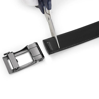 Leather belt men High Quality Genuine Leather Belts, Automatic Buckle Belt, Adjustable No Hole Belt Jeans Belt for Men