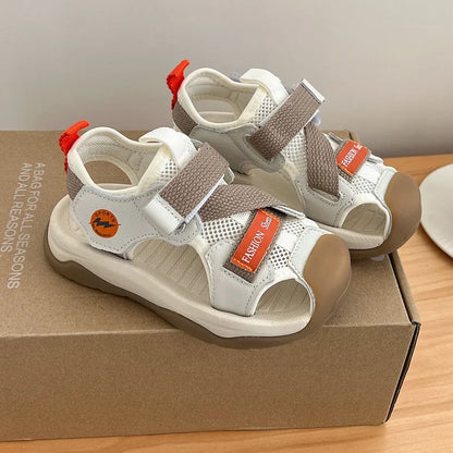 2026 Summer Kids Sandals for Boys Anti-slippery Sole Toddler Beach Shoes Hook&loop Baby Boys First Walkers Barefoot Casual Wear